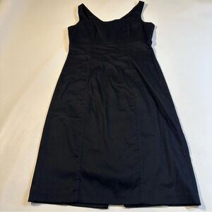 Sandro Ferrone Roma Black IT Size 42 (US 6) Black fitted Sleeveless Sheath Dress